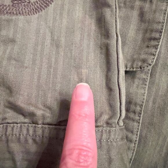 EUC Anthropologie Hei Hei Beaded Embroidered Olive Green Utility Jacket Sz SMALL - Picture 9 of 9